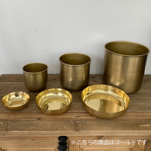 Pot with Saucer   ポット+受け皿セット Color:Black&Gold/White&Gold/Gold&Gold Size:12cm/16cm/20cm