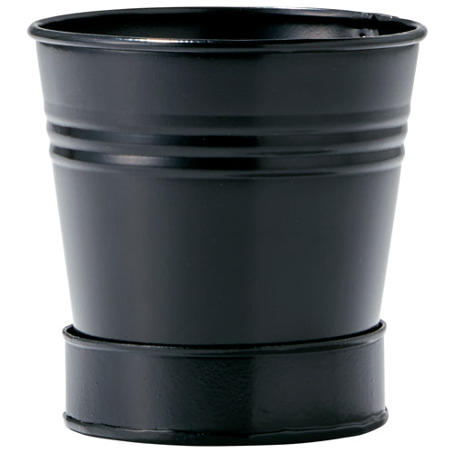 Tine Planter with Saucer   Black/Silver ブリキプランターウィズソーサー