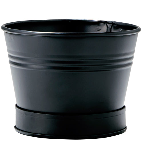 Tine Planter with Saucer   Black/Silver ブリキプランターウィズソーサー